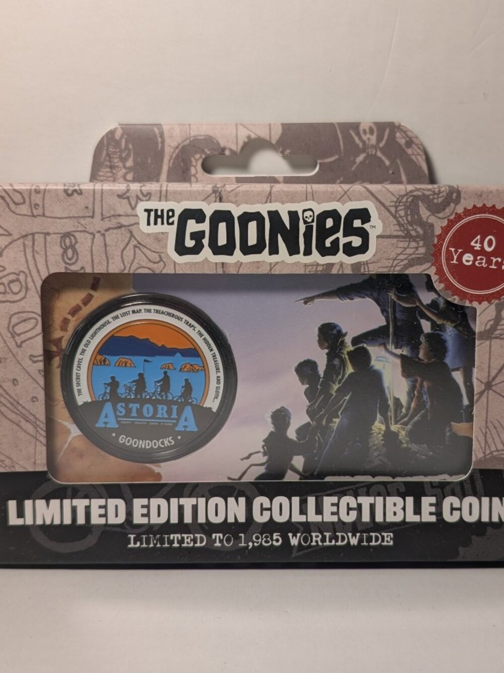 The Goonies 40th Anniversary Presentation Coin Official Collectible Badge